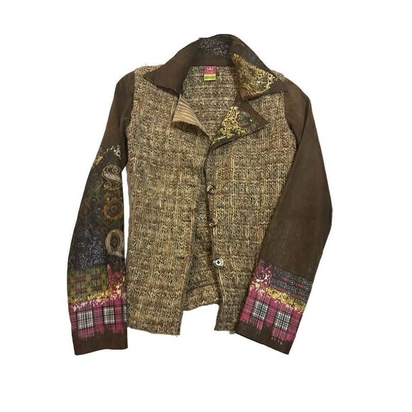 Jackets & Blazers - Save the queen leather trimmed women jacket size XS